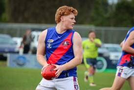 Ned Roberts, pictured earlier in the year, returned to Terang Mortlake's senior line-up on Saturday and kicked two goals. Picture by Justine McCullagh-Beasy