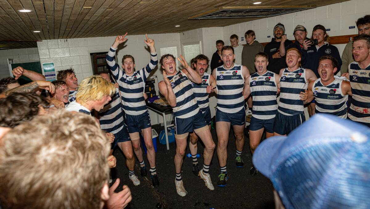 Allansford players were elated following the victory against the Tigers. Picture by Eddie Guerrero