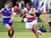 Jamarra Ugle-Hagan, pictured training with the Western Bulldogs in 2023, has signed a two-year contract extension. Picture by Adam Trafford