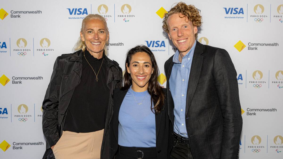 Olympic gold medallists Kerri Pottharst, Lydia Lassila and Steve Hooker enjoyed visiting Warrnambool for a business event. Picture by Eddie Guerrero
