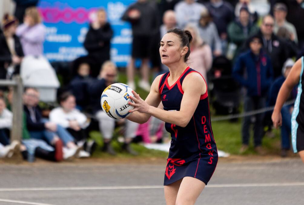 Anna Archie, pictured playing in 2023, has stepped up to lead Timboon Demons. Picture by Anthony Brady