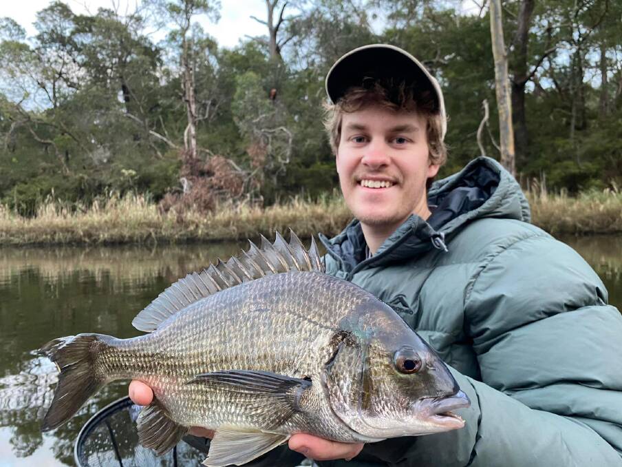 Tim Vincent with a bream he caught last week. Pictures supplied