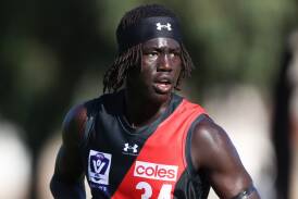 Luamon Lual in action for Essendon's VFL side this season. Pictures by Essendon FC