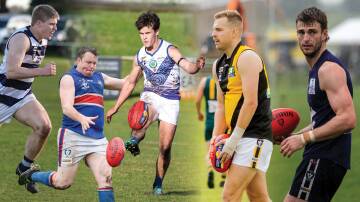 Bradley Edge (Allansford), Chris Bant (Panmure), Logan McLeod (Russells Creek), Dylan Weir (Merrivale) and John Paulin (Nirranda) are ready to foll this season. Pictures by Anthony Brady and Eddie Guerrero
