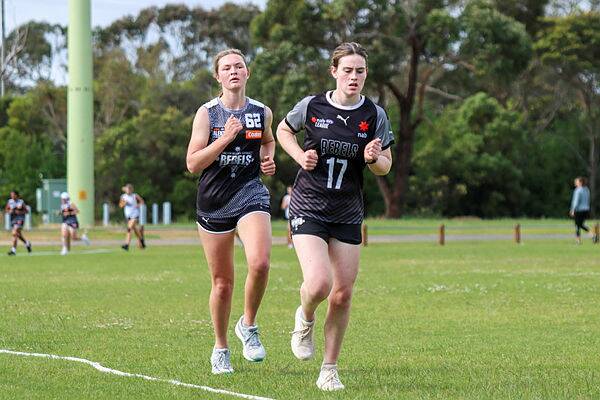 Olivia Wolter during a running session during the Rebels' pre-season. Picture by Justine McCullagh-Beasy