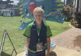 Talented Warrnambool Swimming Club athlete Eli Kerr at the national championships on the Gold Coast. Pictures supplied