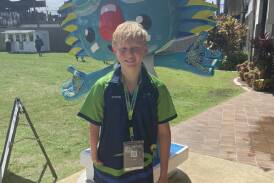 Talented Warrnambool Swimming Club athlete Eli Kerr at the national championships on the Gold Coast. Pictures supplied