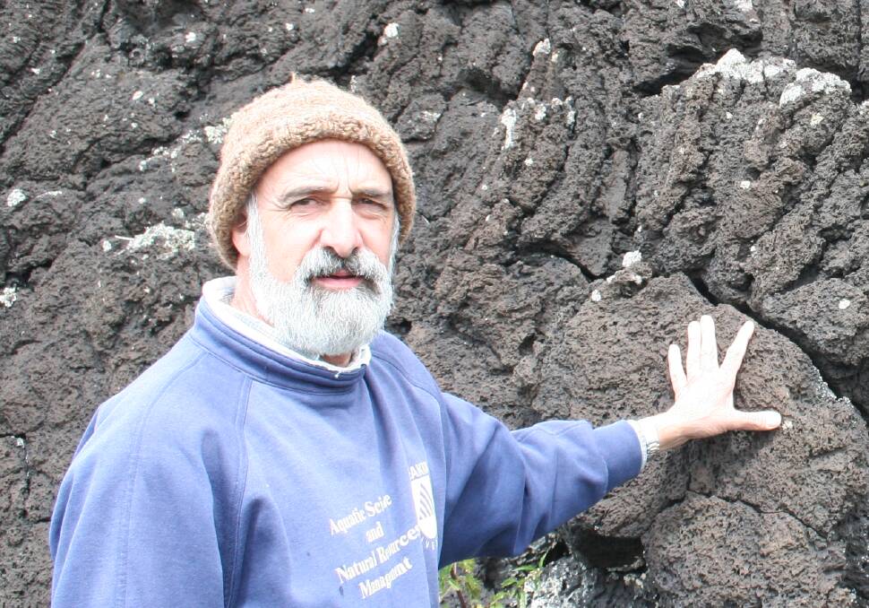 Outraged: Professor John Sherwood is one of three Deakin University professors angry at the destruction of the Harman's Valley lava flow.
