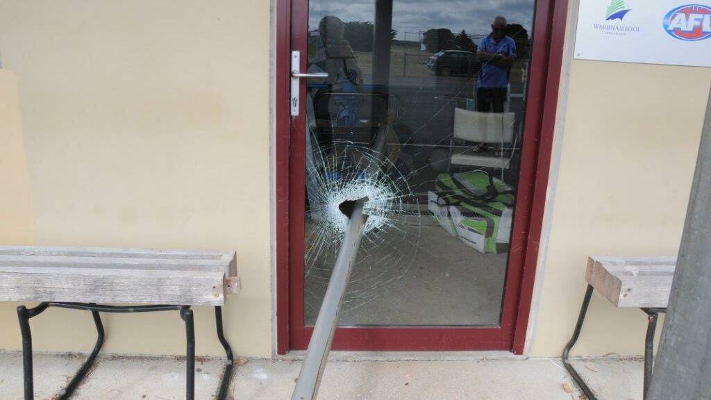Appeal: Police have appealed for witnesses to attacks on three Warrnambool sports facilities, including the South Rovers netball rooms at Walter Oval, pictured. 