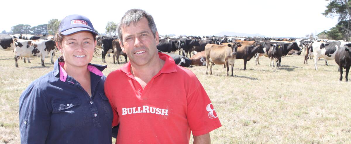 Making the journey: Rural Achiever of the Year finalists Renee and Alistair Murfett of Framlingham have made the journey from dairy workers to owners. Picture: Everard Himmelreich