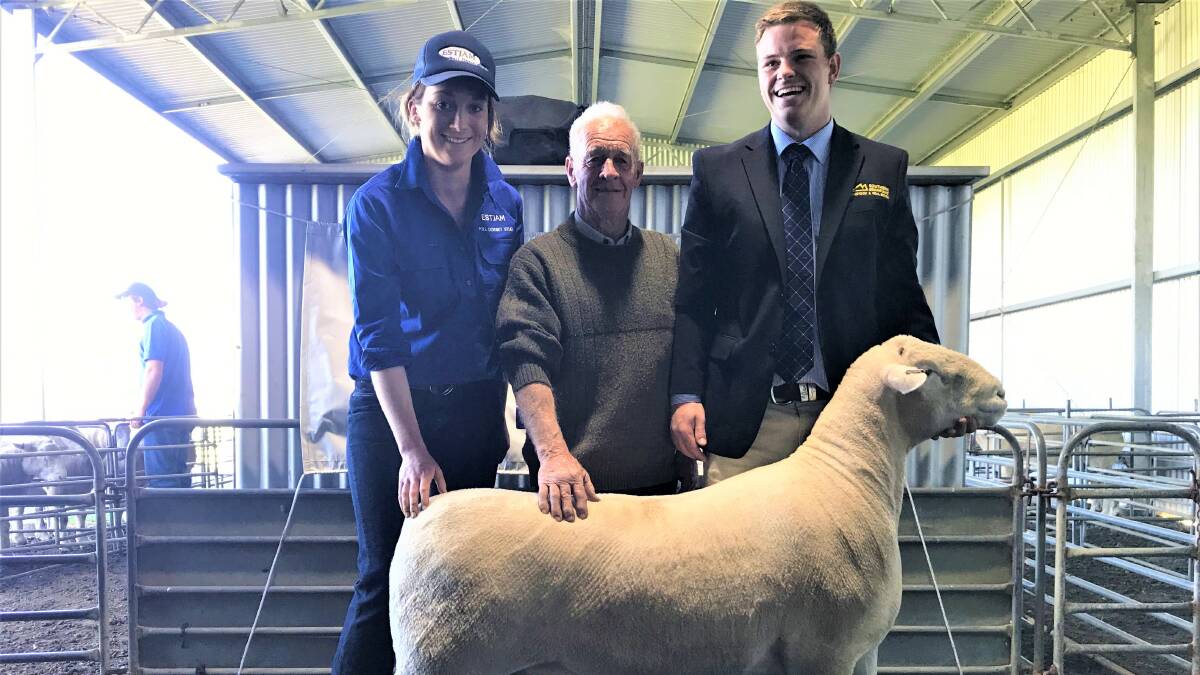 Sold: Esther Glasgow with Brian Gavin and stock agent Dylan Praolini.