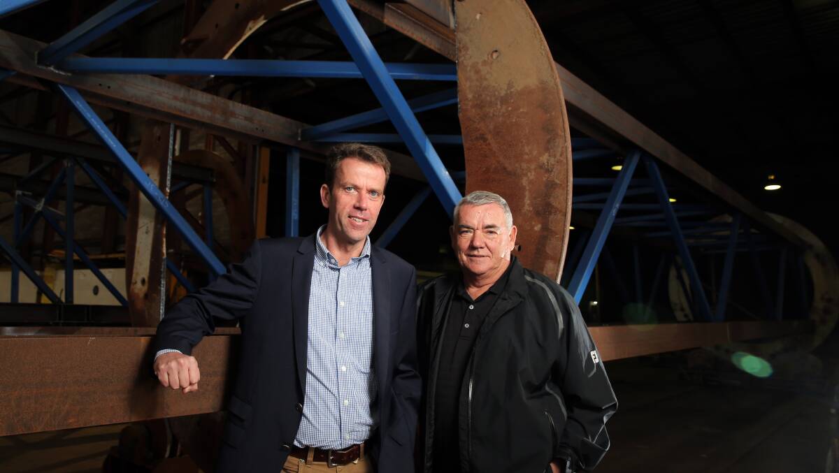 Keppel Prince Engineering general manager Steve Garner, right, with Member for Wannon Dan Tehan.