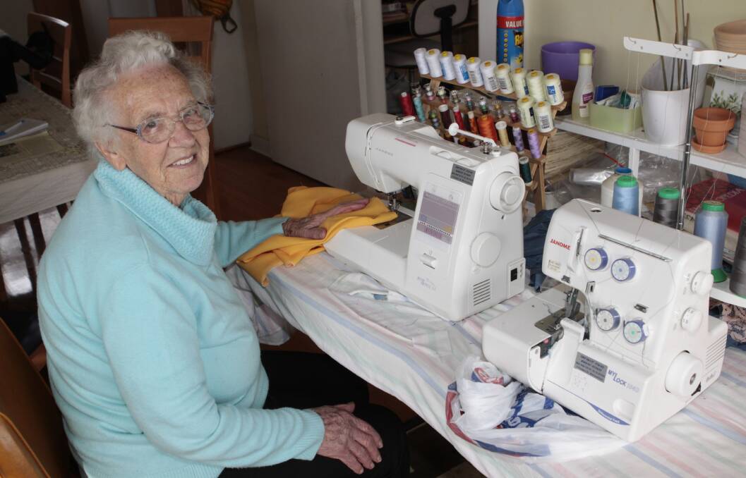 Clothing the needy: Margaret Pettit has made thousands of clothes for underprivileged people overseas. Picture: Everard Himmelreich  