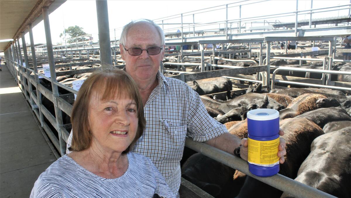 Warrnambool weaner sale: Michael and Alison Kearns, Minjah, near Caramut, were awarded the best presented yard at the sale.