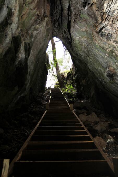 A lava cave at the Mount Eccles National Park.
 