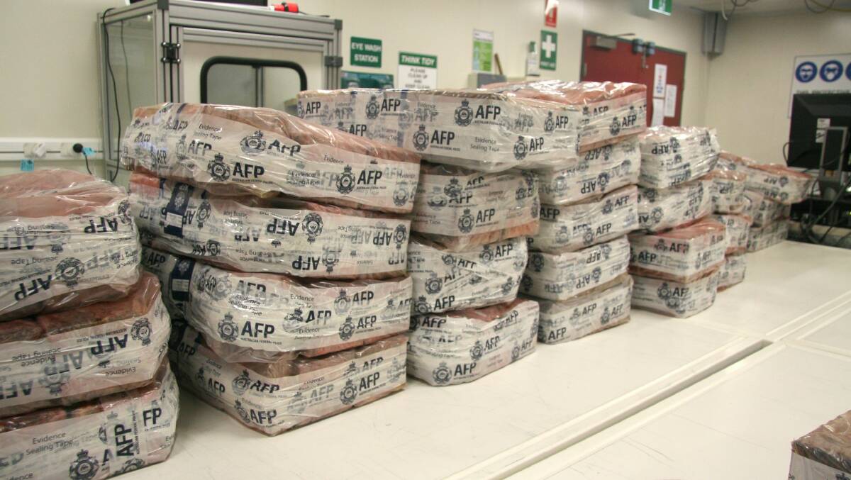 Part of the haul of 1.2 tonnes of cocaine that was seized by police in Sydney.