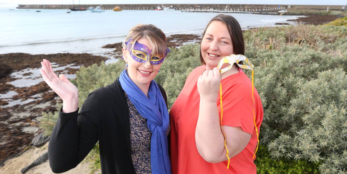 MASQUERADE FOR MND: Sarah Dunn and Rebecca Ross are organising Saturday evening's masquerade ball at Warrnambool College to raise funds for Motor Neurone Disease. Picture: Amy Paton 