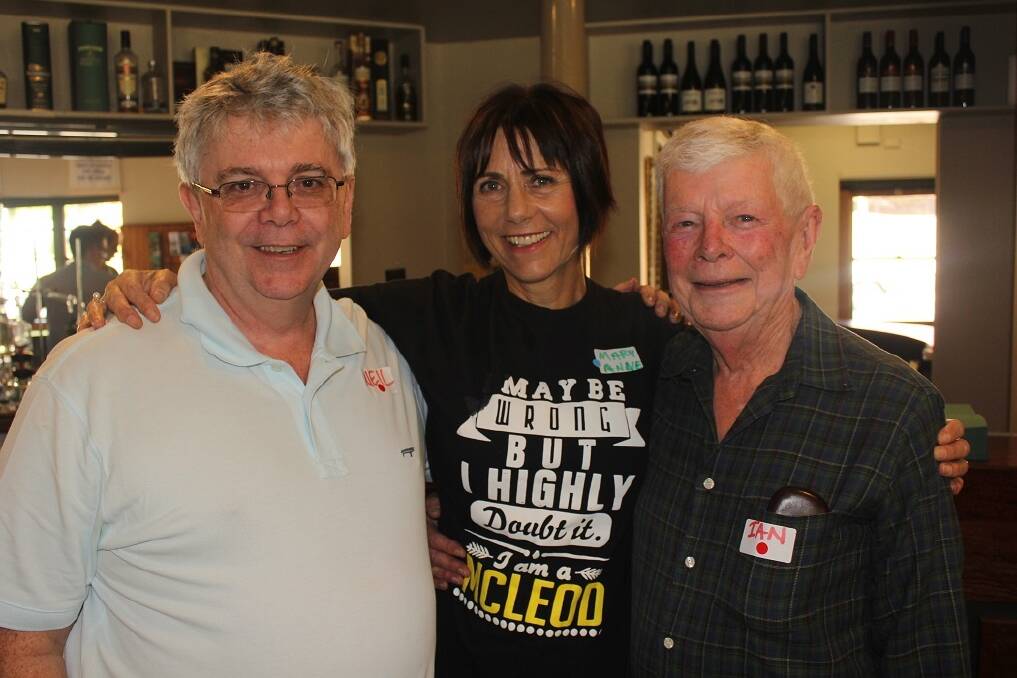 CATCHING UP: Neil McLeod, Maryanne Martin and Ian McLeod at the annual family gathering at Cavendish.
