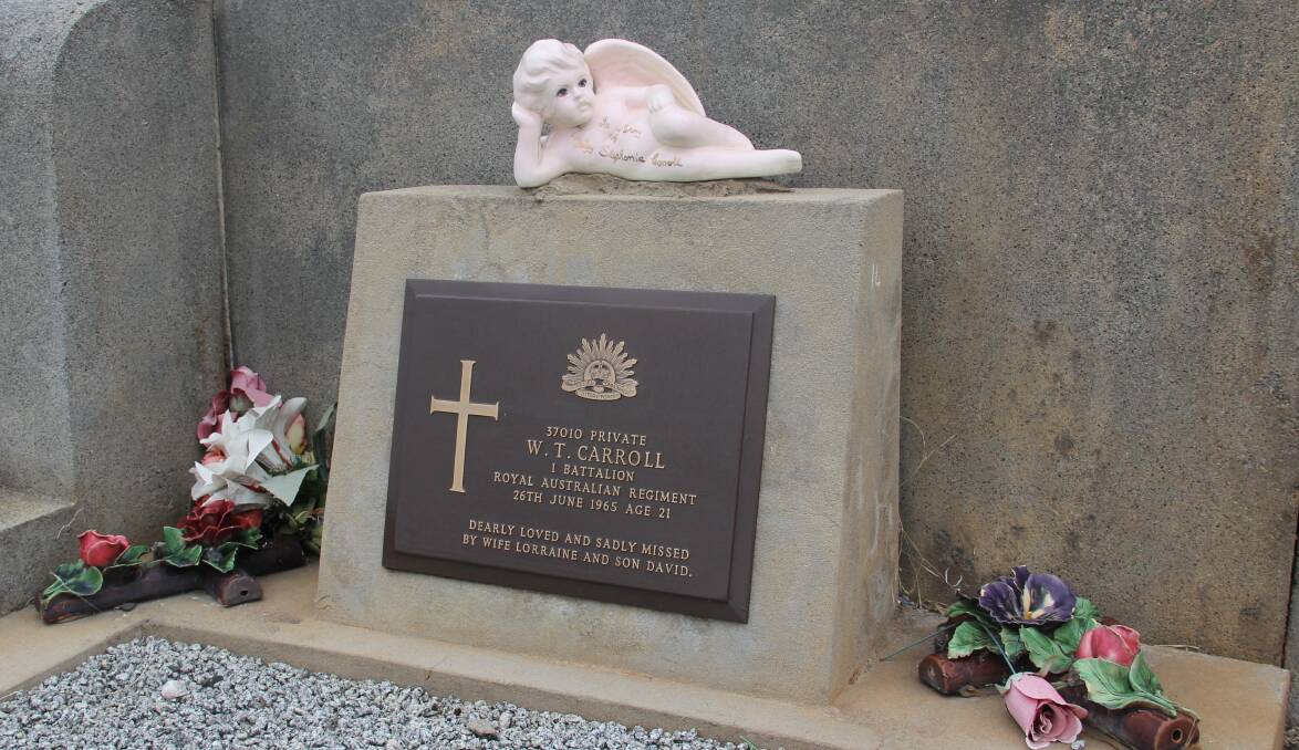 Private William Carroll's grave at the Warrnambool Cemetery. 