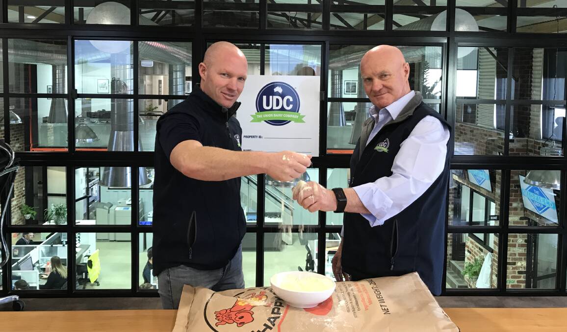 Operators: Dean (left) and Colin McKenna at their Warrnambool Midfield headquarters after the first UDC milk powder was produced in 2017.