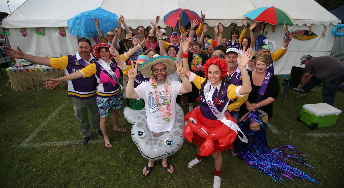 RELAY FUN: Southern Way Direct Services team dressed up at the 2015 Warrnambool Relay for Life with a beach theme. 