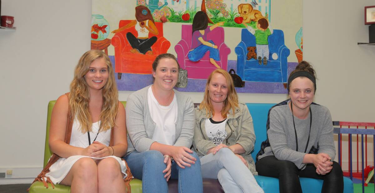 TEAM: Foster care workers Mary Bourke and Leah Stinchcombe with senior practitioner Rebecca Gilmore and recruitment training and assessment worker Madelynn Crimmin. 