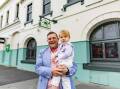 Mark McIlroy, with his daughter Millie, 2, has taken over the Whalers Hotel with three other partners. Picture by Anthony Brady
