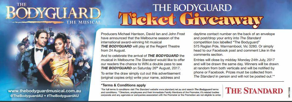 The Bodyguard the musical ticket giveaway Terms and Conditions