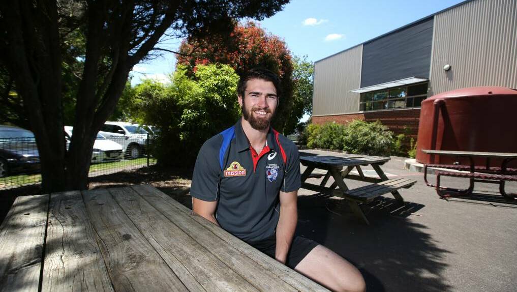 WHERE IT ALL BEGAN: Western Bulldogs premiership skipper Easton Wood in Camperdown on Tuesday. Pictures: Amy Paton