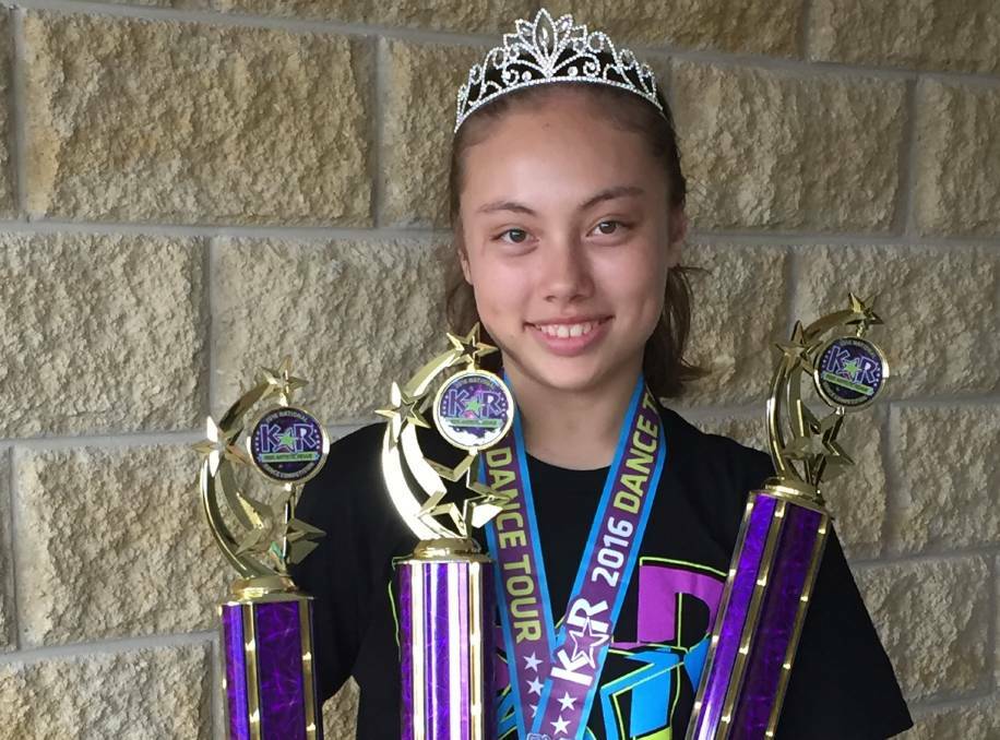 Multi-talented: Warrnambool teenager Tiffany Tracey, 15, recently won her second American dance competition, and is now being recognised for her academic talents.