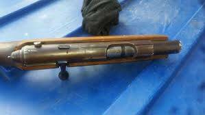 A sawn-off .22 calibre rifle, similar to this weapon, was found under a couch where a woman was sleeping in Warrnambool.