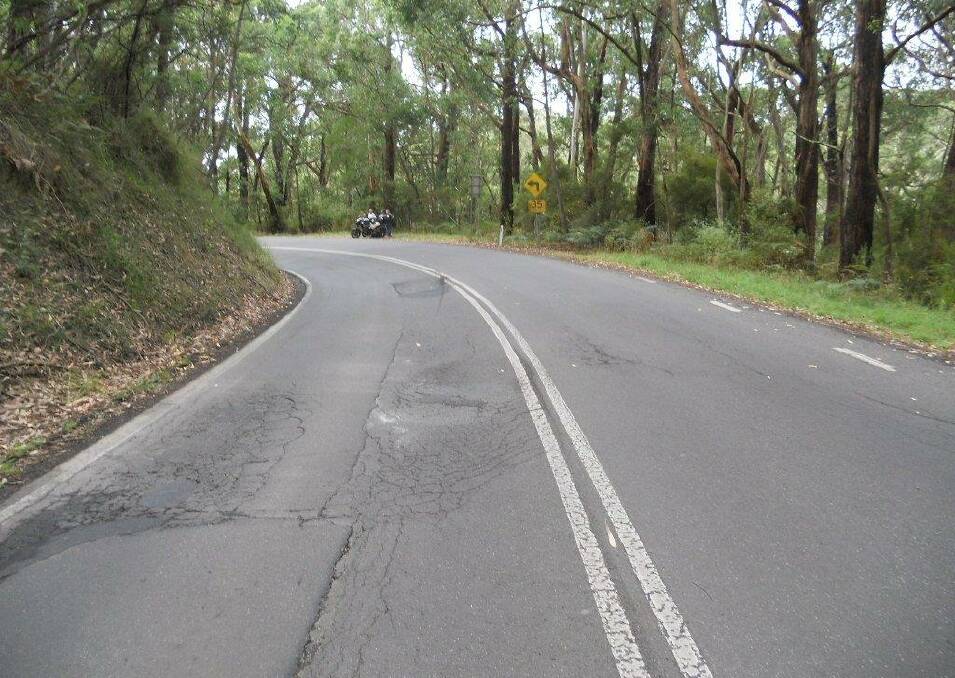 Another near fatal motorcycle accident on rough section of Great Ocean Road