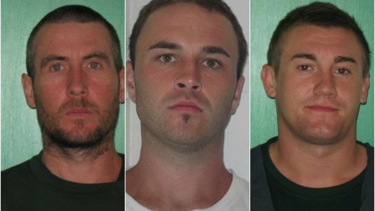 Camperdown's Geoffrey Pennell (from left) as well as Thomas Smith and Billy Sperling has escaped from Beechworth jail.