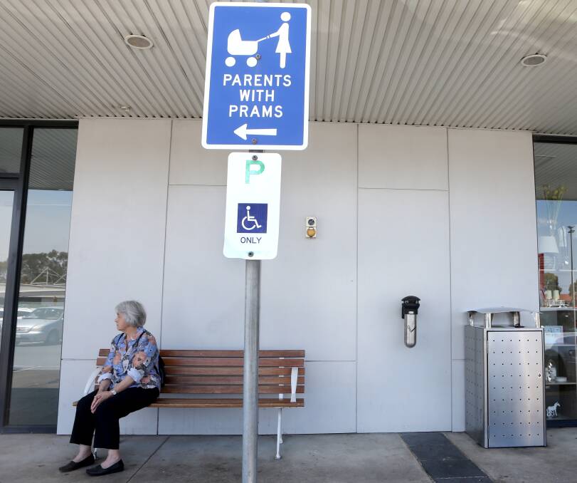 MOVING: The cigarette bin at Northpoint Warrnambool, formerly Centro, will be relocated from the pram parking area after a complaint. Picture: Amy Paton