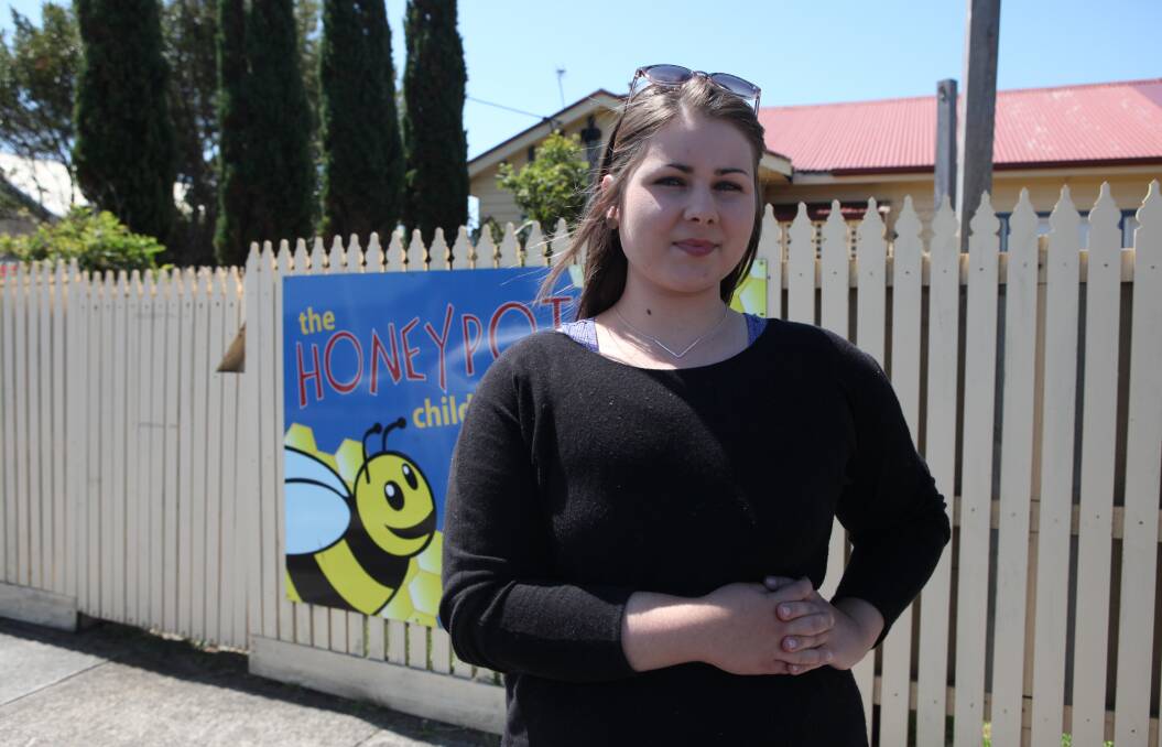 HAPPY HELPER: Jessica Knight has been nominated in the Australian Family Early Education and Care Awards, rising star category. Jessica was nominated by her peers at the Honey Pot child care centre in Koroit. Picture: Anthony Brady 