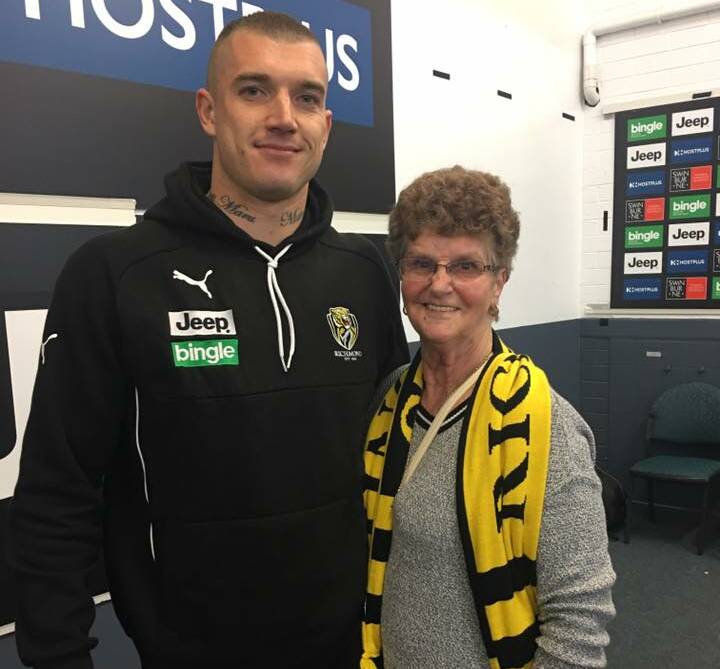 SUPPORT: 2017 Brownlow medallist Dustin Martin with his Nan, Lois Knight.