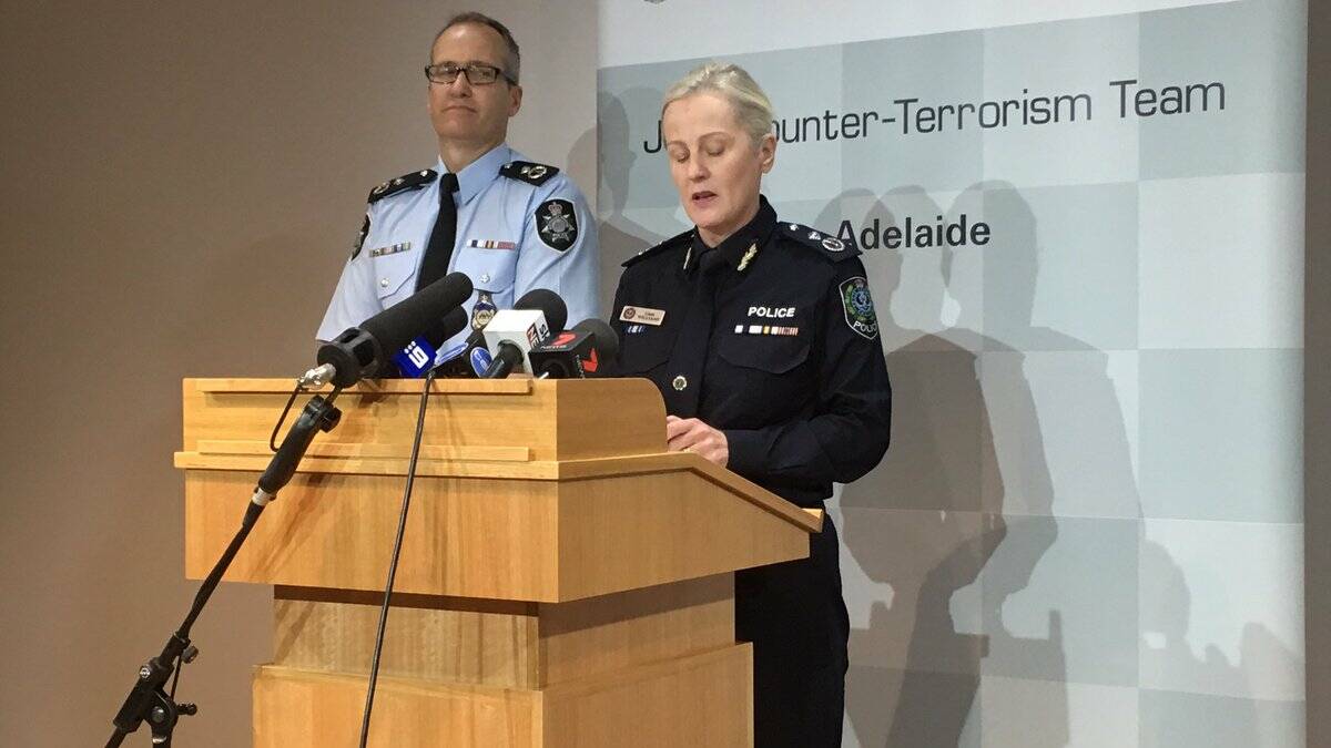 AFP Assistant Commissioner Counter Terrorism Ian McCartney, and SAPOL Deputy Commissioner Linda Williams.