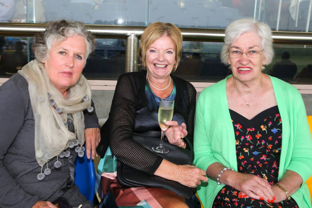 Friends Jenny Lee, Trish Timms and Denise Bertram, all of Warrnambool, enjoying some fun at the races.