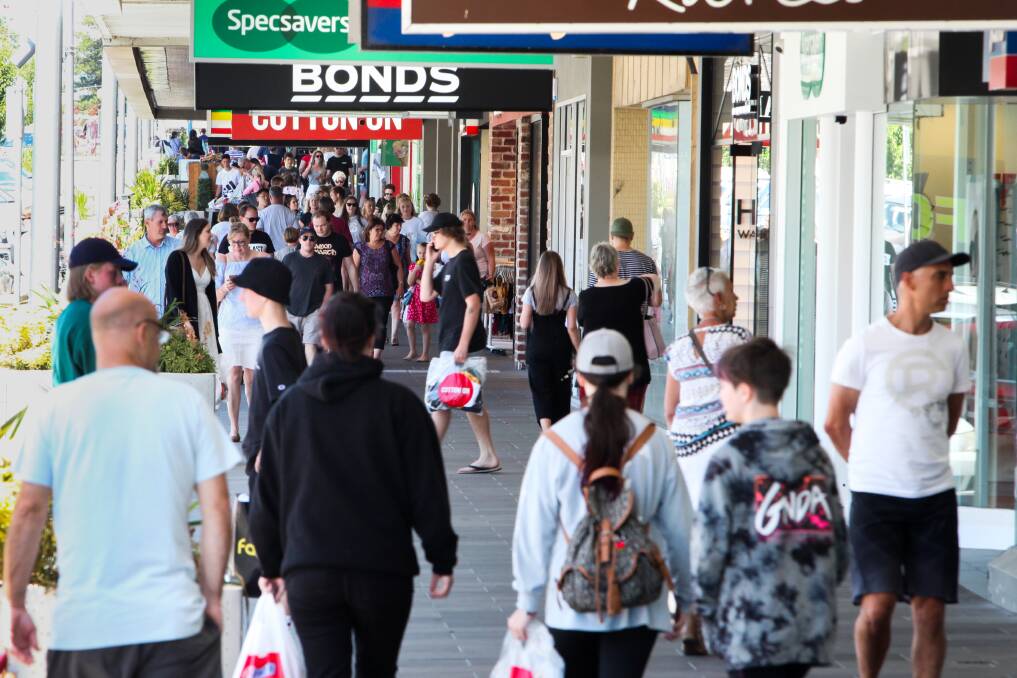 Bargain hunters: Shoppers fill Liebig Street on Boxing Day. Picture: Rob Gunstone