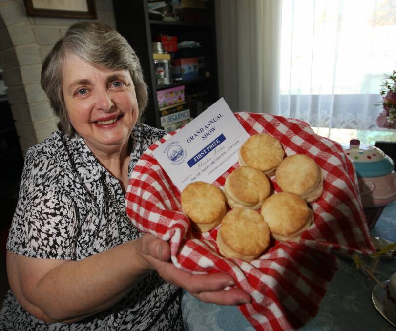 Rising success: Rhonda Harris has won her fifth successive championship for best scones. She has been entering shows for the past 50 plus years. Picture: Vicky Hughson 