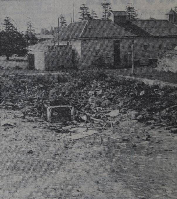 Riches to ruin: Mens' bathhouse at Warrnambool reduced to a dumping ground in 1966.