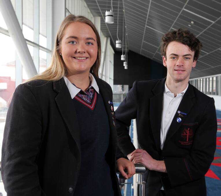 Next phase: Emmanuel College school captains Isabella Mahoney-O'Donnell, 18, and Joey Brady, 18. Picture: Rob Gunstone