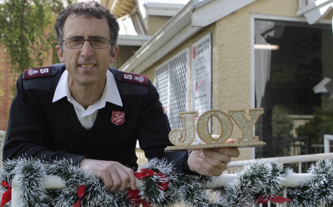 Gift of hope: Salvation Army officer Major Peter Wood has launched the Christmas Appeal in Warrnambool. Picture: Steff Wills 