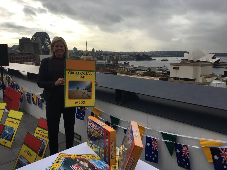 Corangamite mayor Jo Beard attended the launch of the new Australian version of Monopoly.