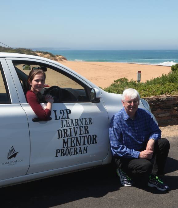 DRIVING MISS NEWTON: Ellie Newton, pictured with her driving mentor Garry Chislett, hopes to get her licence by the end of the month and is one of the success stories of the L2P Learner Driver Program. Picture: Matt Neal