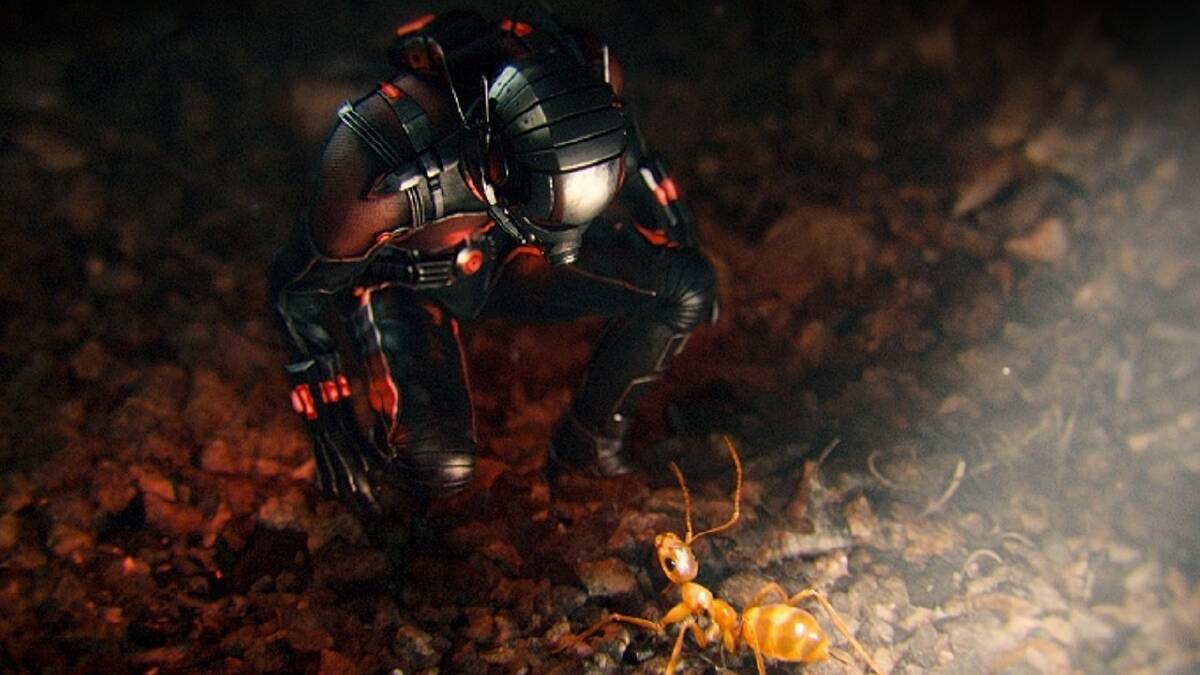 Ant-Man (Paul Rudd) and one of his new found friends in Marvel's latest superhero adventure.