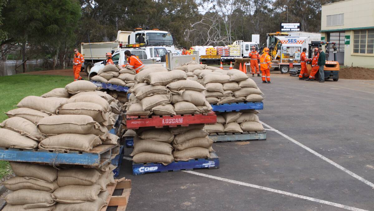 Sandbags were at the ready in Casterton earlier this month.