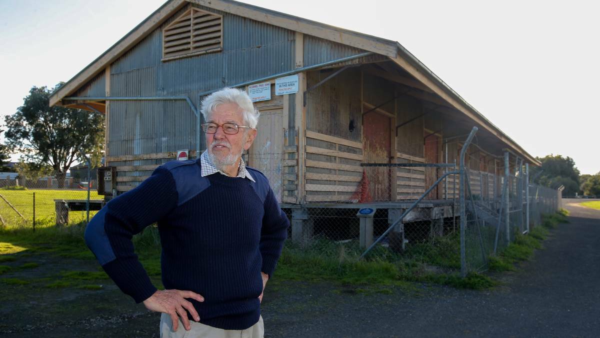 Local historian Marten Syme is behind a signature aiming to preserve the Port Fairy Railway Goods Shed.