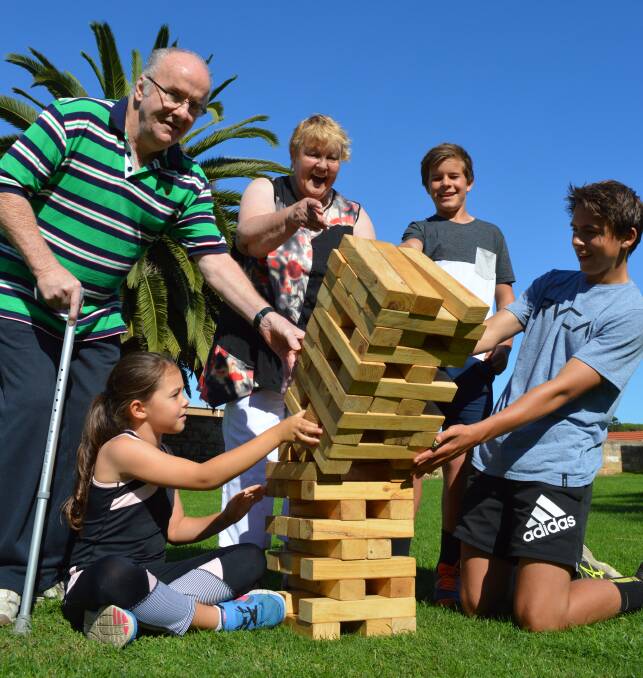 ARE YOU GAME?: Giant versions of Jenga are part of the free fun on offer in Warrnambool's Active Autumn program.
