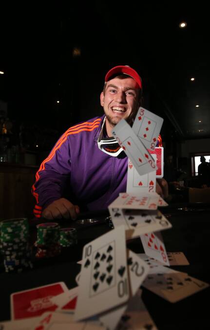 SMOKING ACES: Deakin student poker club member Keiran Timms got into the action at one of the club's major events of the year. Picture: Vicky Hughson